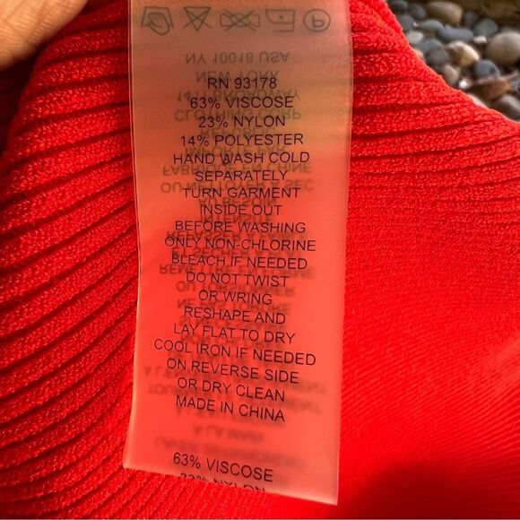 ELIE TAHARI womens S Navy/Red Tipped Polo Ribbed Pullover Top - Picture 5 of 6